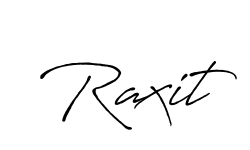 Use a signature maker to create a handwritten signature online. With this signature software, you can design (Antro_Vectra_Bolder) your own signature for name Raxit. Raxit signature style 7 images and pictures png