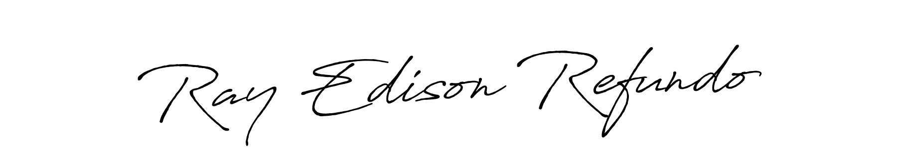 It looks lik you need a new signature style for name Ray Edison Refundo. Design unique handwritten (Antro_Vectra_Bolder) signature with our free signature maker in just a few clicks. Ray Edison Refundo signature style 7 images and pictures png