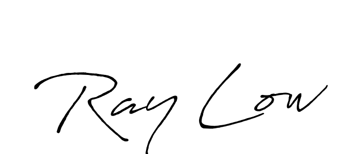 How to make Ray Low name signature. Use Antro_Vectra_Bolder style for creating short signs online. This is the latest handwritten sign. Ray Low signature style 7 images and pictures png