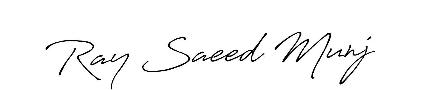 Also You can easily find your signature by using the search form. We will create Ray Saeed Munj name handwritten signature images for you free of cost using Antro_Vectra_Bolder sign style. Ray Saeed Munj signature style 7 images and pictures png