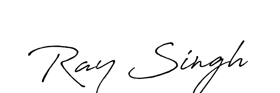 How to make Ray Singh name signature. Use Antro_Vectra_Bolder style for creating short signs online. This is the latest handwritten sign. Ray Singh signature style 7 images and pictures png