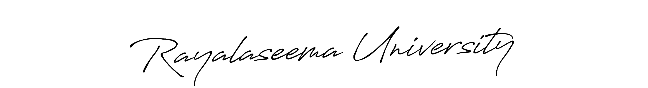 How to make Rayalaseema University name signature. Use Antro_Vectra_Bolder style for creating short signs online. This is the latest handwritten sign. Rayalaseema University signature style 7 images and pictures png