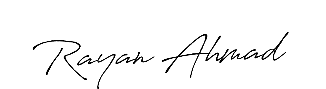 Create a beautiful signature design for name Rayan Ahmad. With this signature (Antro_Vectra_Bolder) fonts, you can make a handwritten signature for free. Rayan Ahmad signature style 7 images and pictures png