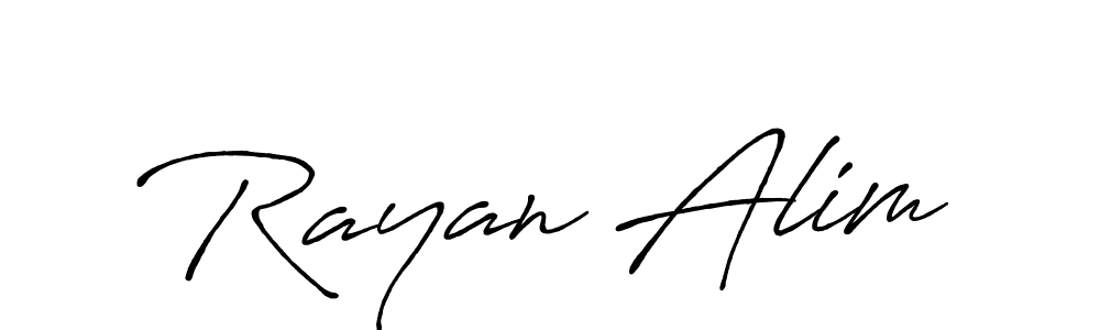 You should practise on your own different ways (Antro_Vectra_Bolder) to write your name (Rayan Alim) in signature. don't let someone else do it for you. Rayan Alim signature style 7 images and pictures png