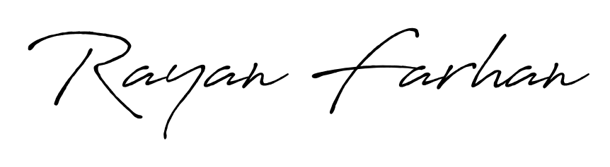 Download transparent PNG signature for name Rayan Farhan styled with Antro_Vectra_Bolder font. Ready to paste directly into PDF and Word agreements. Rayan Farhan signature style 7 images and pictures png
