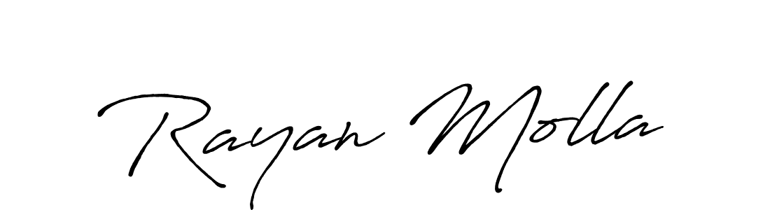 Create a beautiful signature design for name Rayan Molla. With this signature (Antro_Vectra_Bolder) fonts, you can make a handwritten signature for free. Rayan Molla signature style 7 images and pictures png