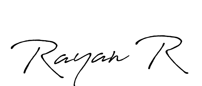 Rayan R stylish signature style. Best Handwritten Sign (Antro_Vectra_Bolder) for my name. Handwritten Signature Collection Ideas for my name Rayan R. Rayan R signature style 7 images and pictures png