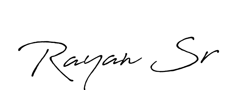 Create a beautiful signature design for name Rayan Sr. With this signature (Antro_Vectra_Bolder) fonts, you can make a handwritten signature for free. Rayan Sr signature style 7 images and pictures png