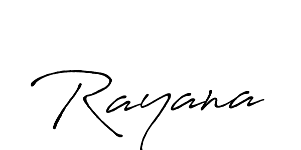 Design your own signature with our free online signature maker. With this signature software, you can create a handwritten (Antro_Vectra_Bolder) signature for name Rayana. Rayana signature style 7 images and pictures png