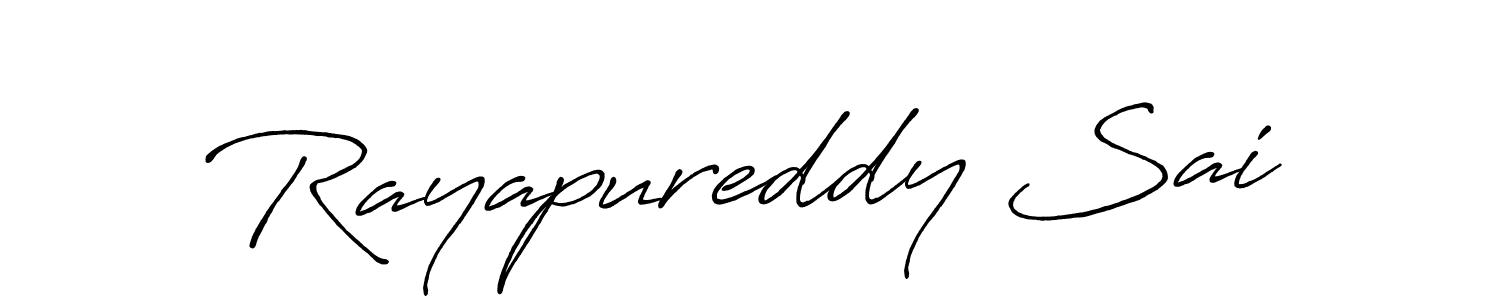 Create a beautiful signature design for name Rayapureddy Sai. With this signature (Antro_Vectra_Bolder) fonts, you can make a handwritten signature for free. Rayapureddy Sai signature style 7 images and pictures png