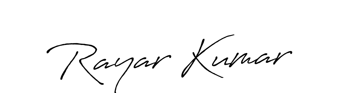 Antro_Vectra_Bolder is a professional signature style that is perfect for those who want to add a touch of class to their signature. It is also a great choice for those who want to make their signature more unique. Get Rayar Kumar name to fancy signature for free. Rayar Kumar signature style 7 images and pictures png