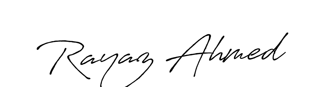 Create a beautiful signature design for name Rayaz Ahmed. With this signature (Antro_Vectra_Bolder) fonts, you can make a handwritten signature for free. Rayaz Ahmed signature style 7 images and pictures png