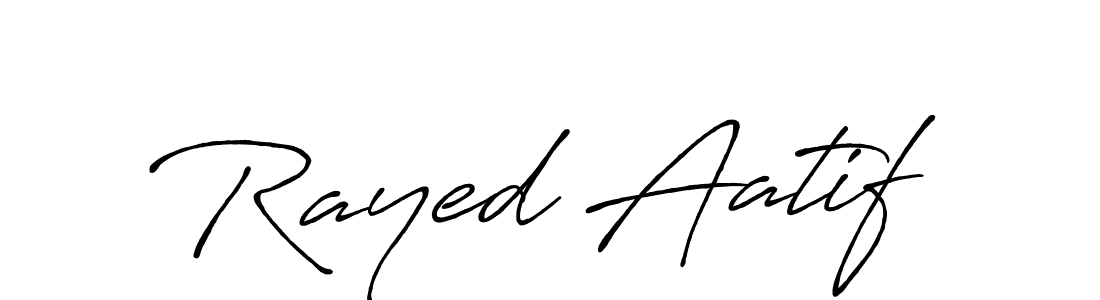 Create a beautiful signature design for name Rayed Aatif. With this signature (Antro_Vectra_Bolder) fonts, you can make a handwritten signature for free. Rayed Aatif signature style 7 images and pictures png