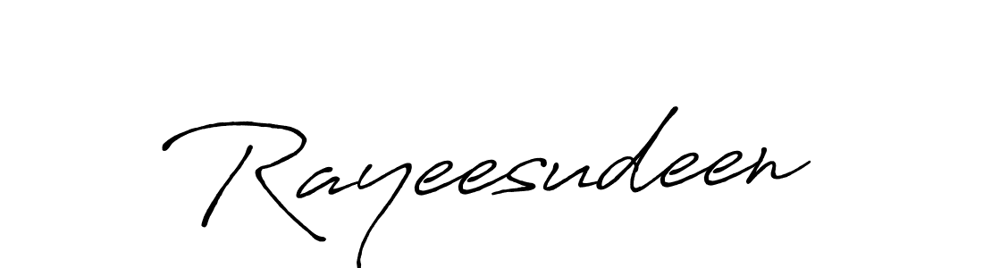 How to make Rayeesudeen signature? Antro_Vectra_Bolder is a professional autograph style. Create handwritten signature for Rayeesudeen name. Rayeesudeen signature style 7 images and pictures png