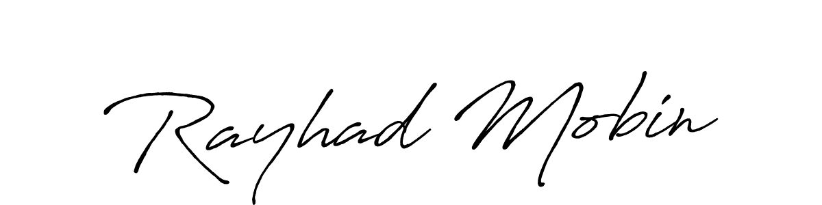 Make a beautiful signature design for name Rayhad Mobin. With this signature (Antro_Vectra_Bolder) style, you can create a handwritten signature for free. Rayhad Mobin signature style 7 images and pictures png