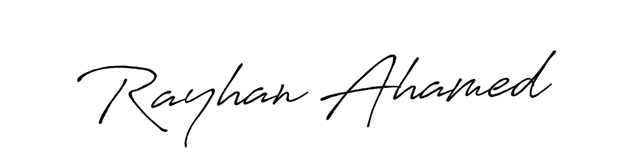 Rayhan Ahamed stylish signature style. Best Handwritten Sign (Antro_Vectra_Bolder) for my name. Handwritten Signature Collection Ideas for my name Rayhan Ahamed. Rayhan Ahamed signature style 7 images and pictures png