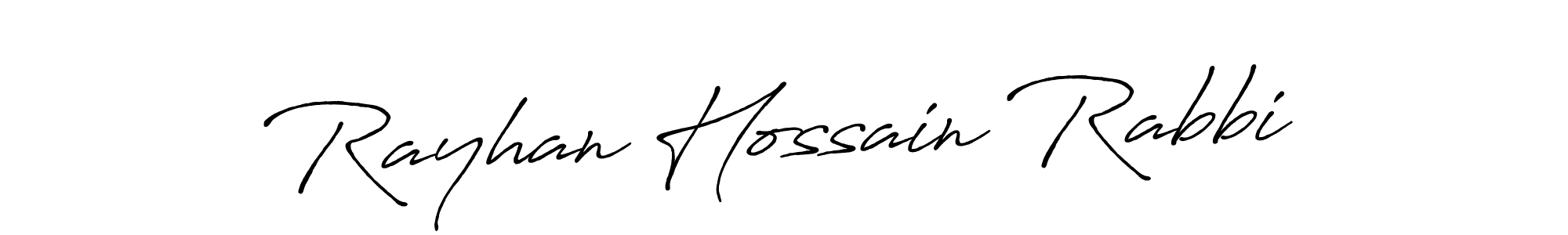 How to make Rayhan Hossain Rabbi signature? Antro_Vectra_Bolder is a professional autograph style. Create handwritten signature for Rayhan Hossain Rabbi name. Rayhan Hossain Rabbi signature style 7 images and pictures png