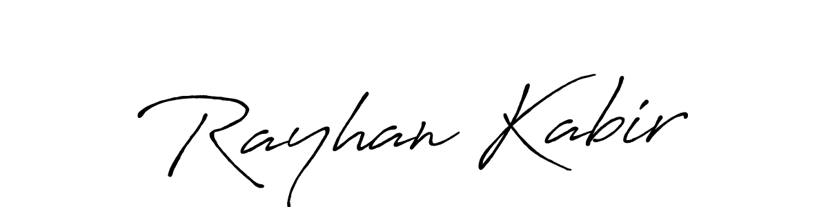Design your own signature with our free online signature maker. With this signature software, you can create a handwritten (Antro_Vectra_Bolder) signature for name Rayhan Kabir. Rayhan Kabir signature style 7 images and pictures png