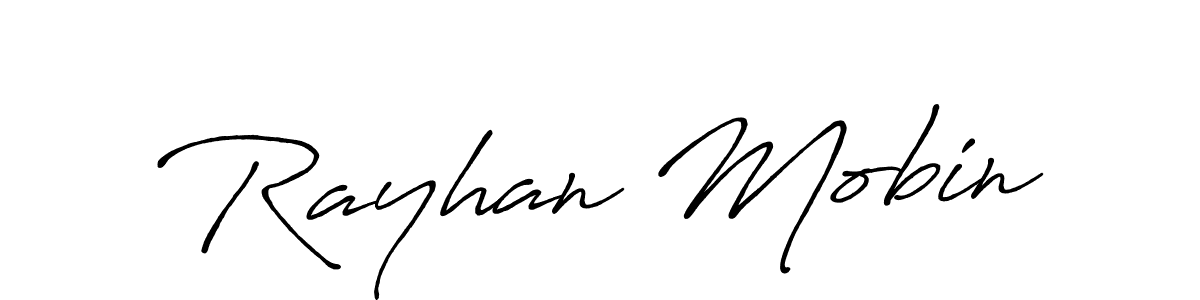 Use a signature maker to create a handwritten signature online. With this signature software, you can design (Antro_Vectra_Bolder) your own signature for name Rayhan Mobin. Rayhan Mobin signature style 7 images and pictures png