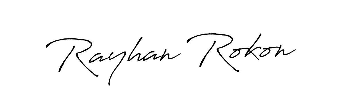 It looks lik you need a new signature style for name Rayhan Rokon. Design unique handwritten (Antro_Vectra_Bolder) signature with our free signature maker in just a few clicks. Rayhan Rokon signature style 7 images and pictures png