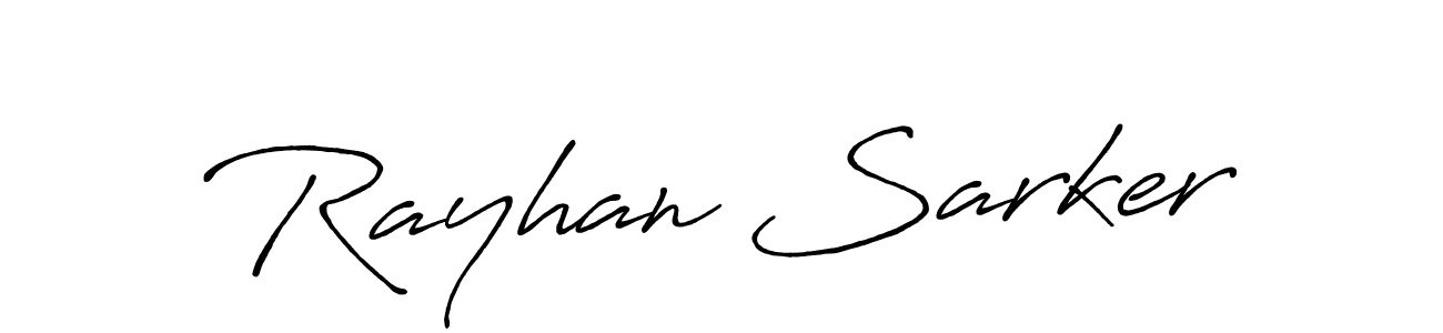 The best way (Antro_Vectra_Bolder) to make a short signature is to pick only two or three words in your name. The name Rayhan Sarker include a total of six letters. For converting this name. Rayhan Sarker signature style 7 images and pictures png