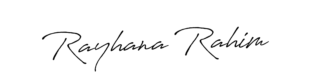 Use a signature maker to create a handwritten signature online. With this signature software, you can design (Antro_Vectra_Bolder) your own signature for name Rayhana Rahim. Rayhana Rahim signature style 7 images and pictures png