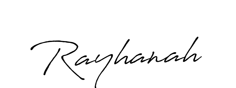 Use a signature maker to create a handwritten signature online. With this signature software, you can design (Antro_Vectra_Bolder) your own signature for name Rayhanah. Rayhanah signature style 7 images and pictures png