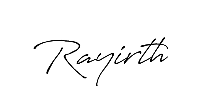 Use a signature maker to create a handwritten signature online. With this signature software, you can design (Antro_Vectra_Bolder) your own signature for name Rayirth. Rayirth signature style 7 images and pictures png