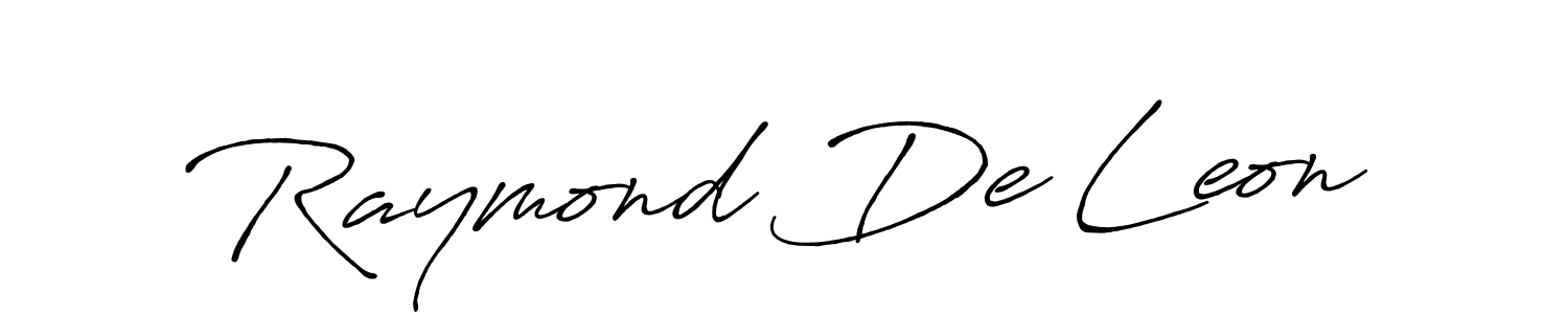 Raymond De Leon stylish signature style. Best Handwritten Sign (Antro_Vectra_Bolder) for my name. Handwritten Signature Collection Ideas for my name Raymond De Leon. Raymond De Leon signature style 7 images and pictures png