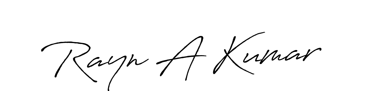 Create a beautiful signature design for name Rayn A Kumar. With this signature (Antro_Vectra_Bolder) fonts, you can make a handwritten signature for free. Rayn A Kumar signature style 7 images and pictures png