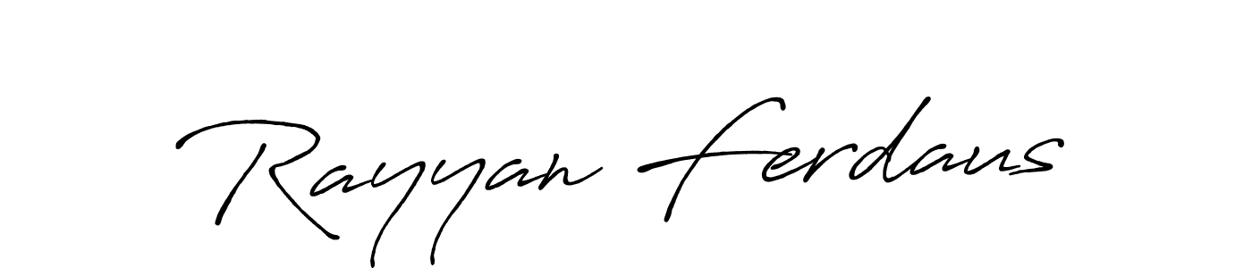 You should practise on your own different ways (Antro_Vectra_Bolder) to write your name (Rayyan Ferdaus) in signature. don't let someone else do it for you. Rayyan Ferdaus signature style 7 images and pictures png