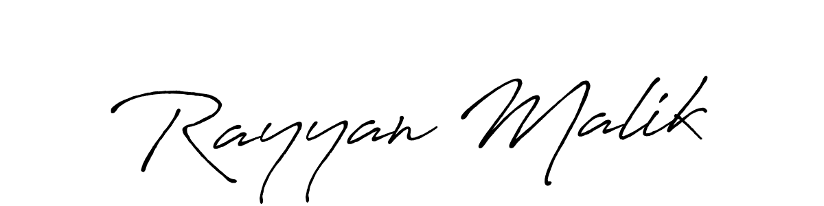 Design your own signature with our free online signature maker. With this signature software, you can create a handwritten (Antro_Vectra_Bolder) signature for name Rayyan Malik. Rayyan Malik signature style 7 images and pictures png