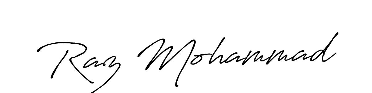 Make a beautiful signature design for name Raz Mohammad. With this signature (Antro_Vectra_Bolder) style, you can create a handwritten signature for free. Raz Mohammad signature style 7 images and pictures png