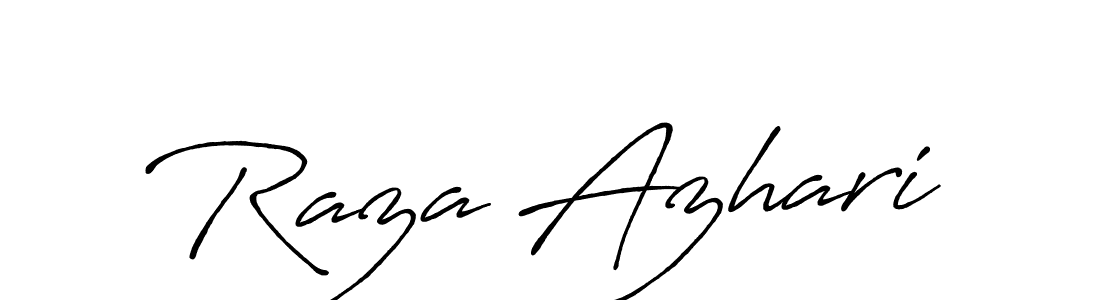 Raza Azhari stylish signature style. Best Handwritten Sign (Antro_Vectra_Bolder) for my name. Handwritten Signature Collection Ideas for my name Raza Azhari. Raza Azhari signature style 7 images and pictures png