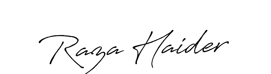 Use a signature maker to create a handwritten signature online. With this signature software, you can design (Antro_Vectra_Bolder) your own signature for name Raza Haider. Raza Haider signature style 7 images and pictures png