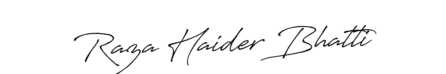 How to make Raza Haider Bhatti signature? Antro_Vectra_Bolder is a professional autograph style. Create handwritten signature for Raza Haider Bhatti name. Raza Haider Bhatti signature style 7 images and pictures png
