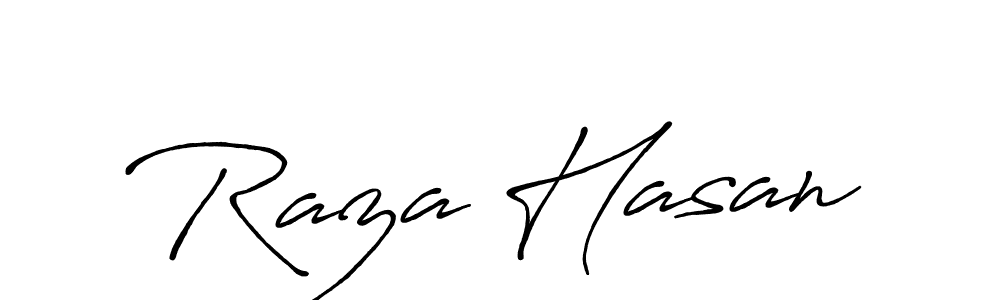 Make a beautiful signature design for name Raza Hasan. With this signature (Antro_Vectra_Bolder) style, you can create a handwritten signature for free. Raza Hasan signature style 7 images and pictures png