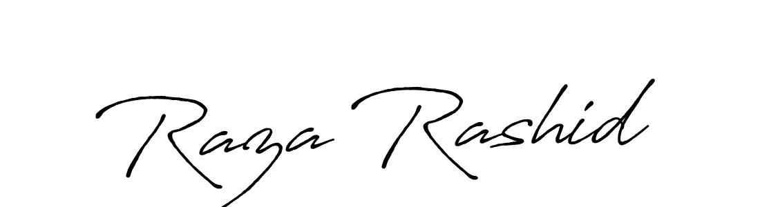 Make a beautiful signature design for name Raza Rashid. With this signature (Antro_Vectra_Bolder) style, you can create a handwritten signature for free. Raza Rashid signature style 7 images and pictures png