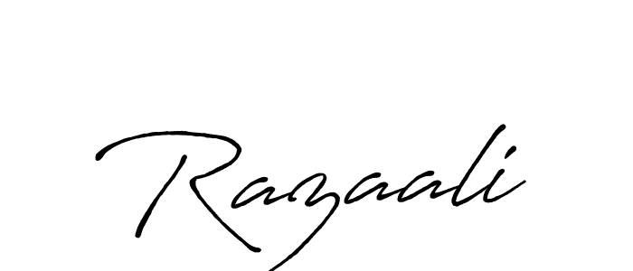 Make a beautiful signature design for name Razaali. With this signature (Antro_Vectra_Bolder) style, you can create a handwritten signature for free. Razaali signature style 7 images and pictures png