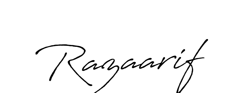 How to make Razaarif name signature. Use Antro_Vectra_Bolder style for creating short signs online. This is the latest handwritten sign. Razaarif signature style 7 images and pictures png