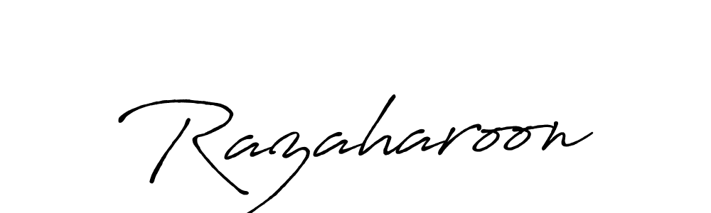 Make a beautiful signature design for name Razaharoon. With this signature (Antro_Vectra_Bolder) style, you can create a handwritten signature for free. Razaharoon signature style 7 images and pictures png