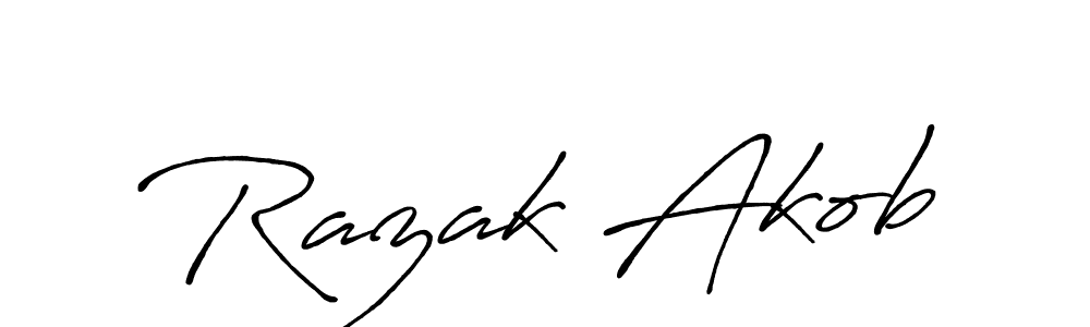 Create a beautiful signature design for name Razak Akob. With this signature (Antro_Vectra_Bolder) fonts, you can make a handwritten signature for free. Razak Akob signature style 7 images and pictures png