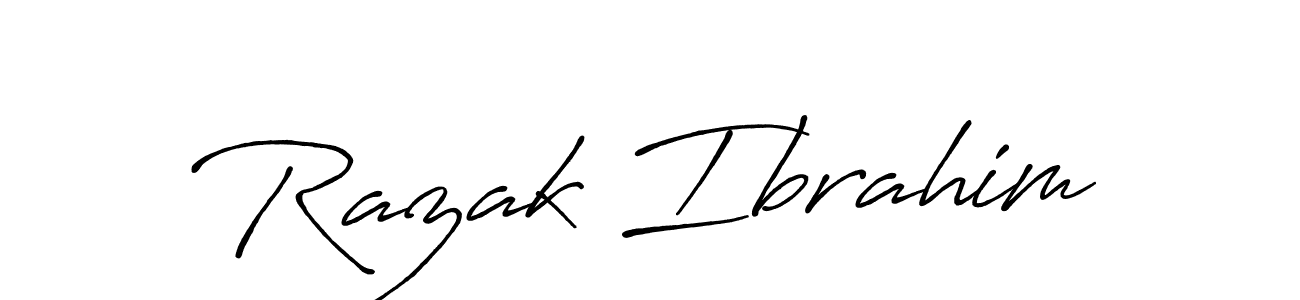 Razak Ibrahim stylish signature style. Best Handwritten Sign (Antro_Vectra_Bolder) for my name. Handwritten Signature Collection Ideas for my name Razak Ibrahim. Razak Ibrahim signature style 7 images and pictures png