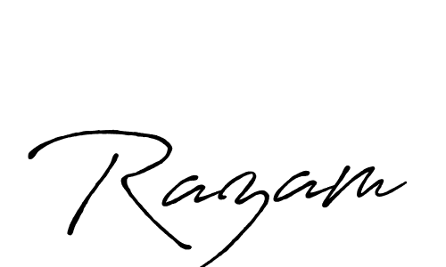 Razam stylish signature style. Best Handwritten Sign (Antro_Vectra_Bolder) for my name. Handwritten Signature Collection Ideas for my name Razam. Razam signature style 7 images and pictures png