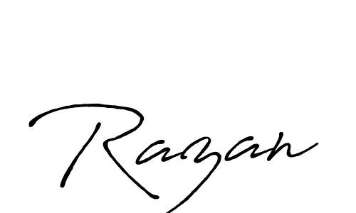 The best way (Antro_Vectra_Bolder) to make a short signature is to pick only two or three words in your name. The name Razan include a total of six letters. For converting this name. Razan signature style 7 images and pictures png