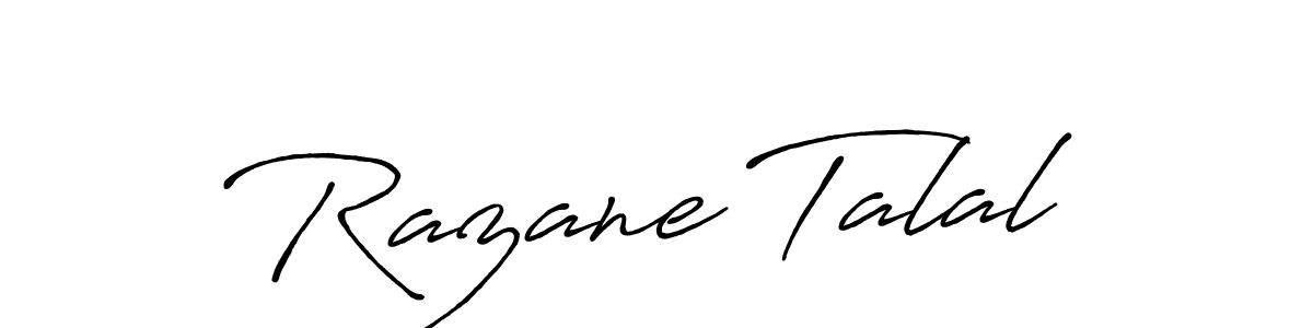 The best way (Antro_Vectra_Bolder) to make a short signature is to pick only two or three words in your name. The name Razane Talal include a total of six letters. For converting this name. Razane Talal signature style 7 images and pictures png