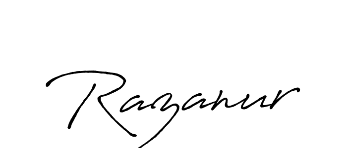 Make a beautiful signature design for name Razanur. With this signature (Antro_Vectra_Bolder) style, you can create a handwritten signature for free. Razanur signature style 7 images and pictures png