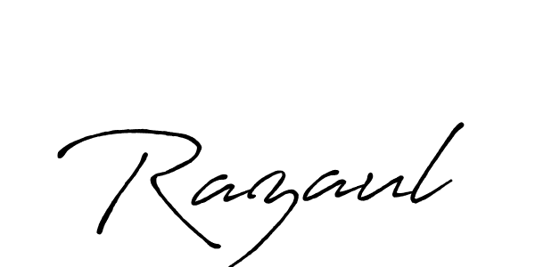 How to make Razaul name signature. Use Antro_Vectra_Bolder style for creating short signs online. This is the latest handwritten sign. Razaul signature style 7 images and pictures png