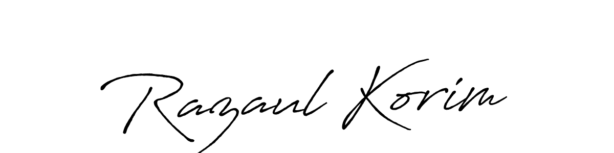 Razaul Korim stylish signature style. Best Handwritten Sign (Antro_Vectra_Bolder) for my name. Handwritten Signature Collection Ideas for my name Razaul Korim. Razaul Korim signature style 7 images and pictures png