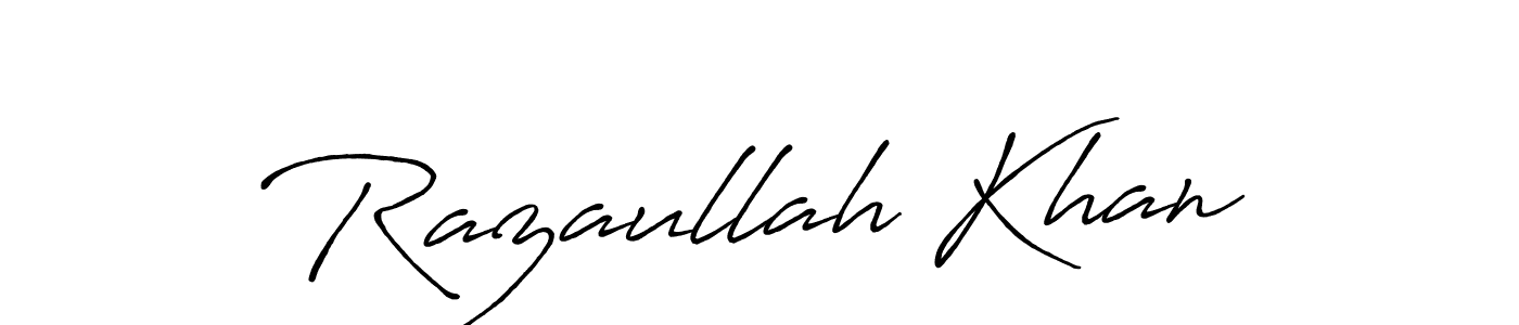 Razaullah Khan stylish signature style. Best Handwritten Sign (Antro_Vectra_Bolder) for my name. Handwritten Signature Collection Ideas for my name Razaullah Khan. Razaullah Khan signature style 7 images and pictures png